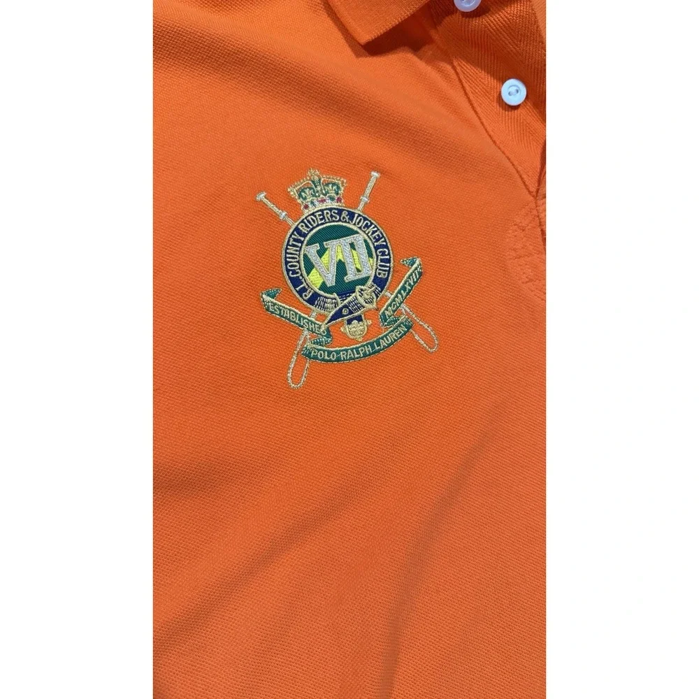 Polo Ralph Lauren Custom Fit Crest Shirt Golf Patch‎ Orange X-Large 100% Cotton